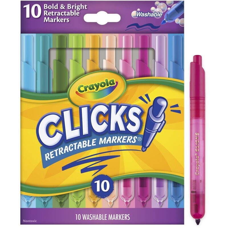 Crayola Clicks Retractable Washable Markers (Pack of 10)