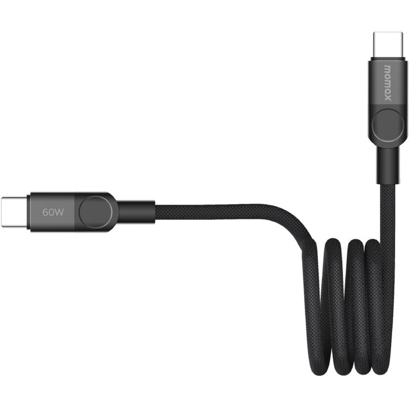 Momax Mag.Link 60W USB-C to USB-C Magnetic Cable 1m - Black
