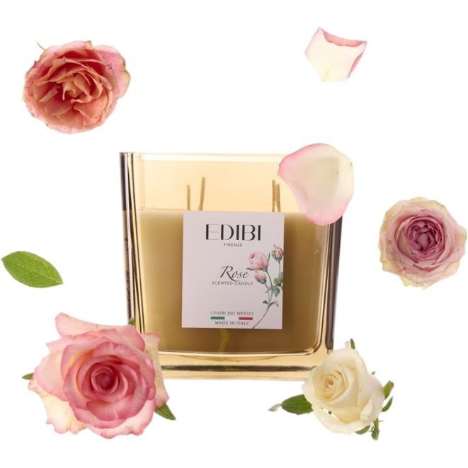 Edibi Firenze Rose Square Candle 1kg Edibi Firenze Rose Square Candle 1kg