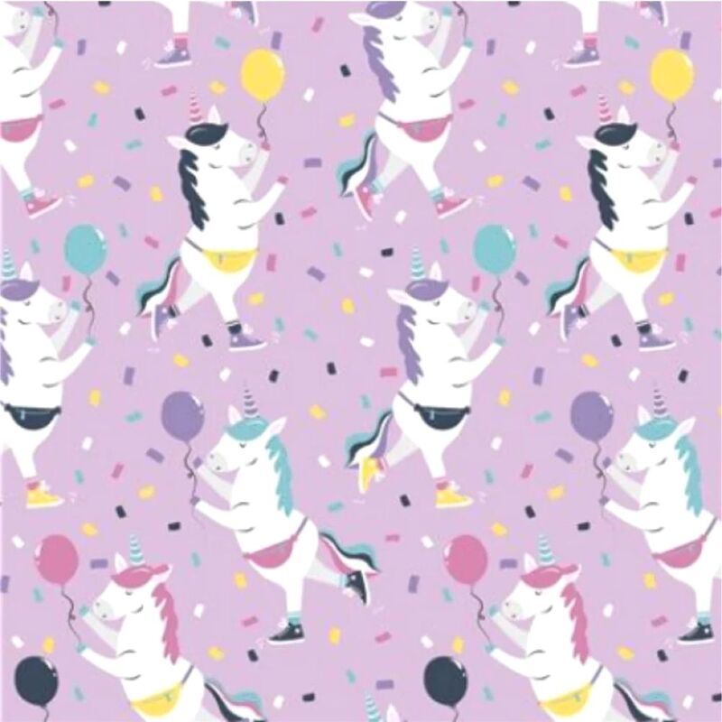UK Greetings Essentials Party Unicorn Wrapping Paper Roll (150 x 70 cm)