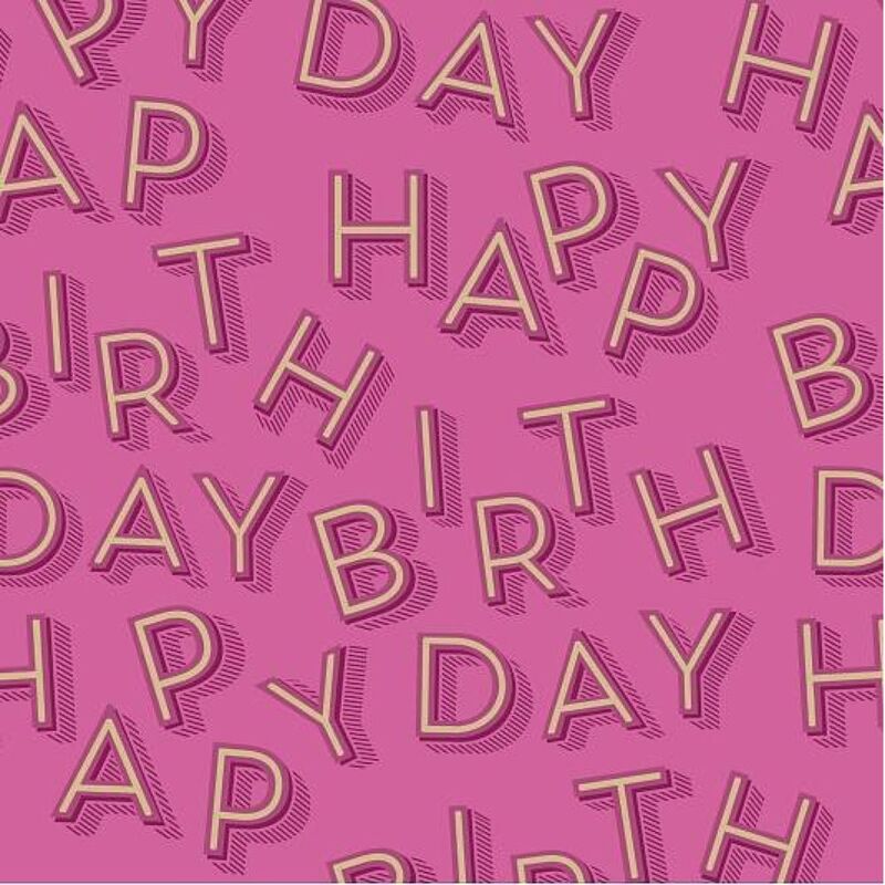 UK Greetings Happy Birthday Pink Wrapping Paper Roll (200 x 70 cm)