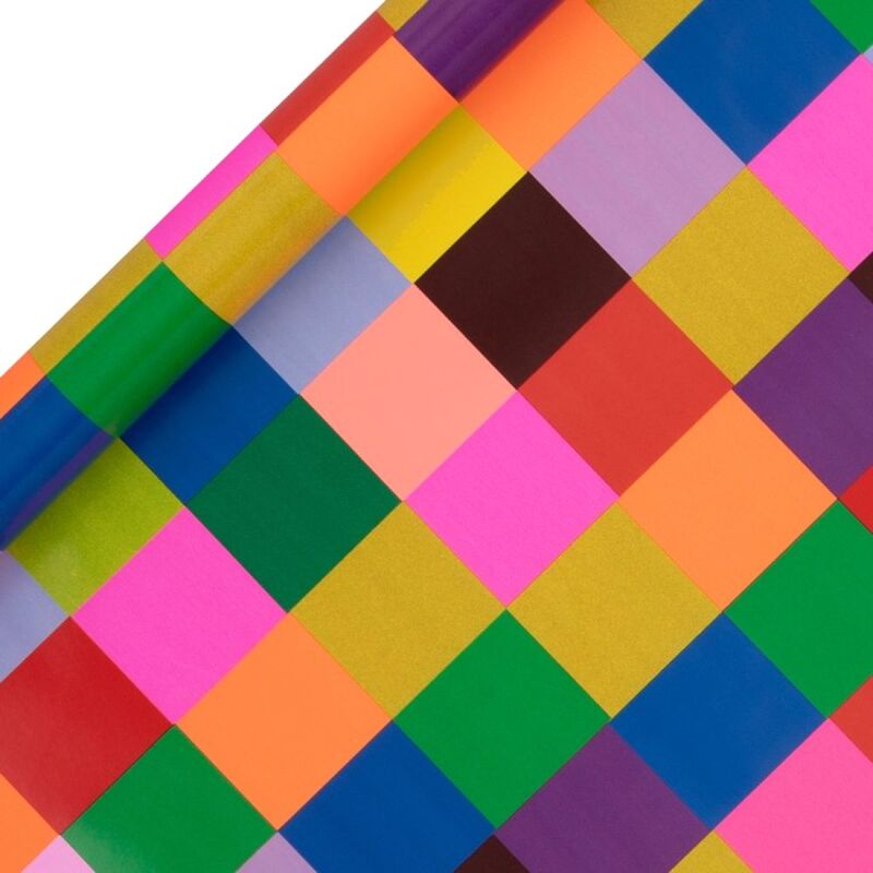 Glick Large Check Wrapping Paper Roll (400 x 70 cm)