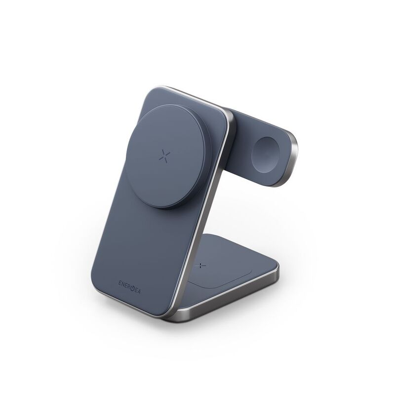 Energea Magtrio Plus 3-in-1 Foldable Qi2 Magnetic Fast Wireless Charger - Blue