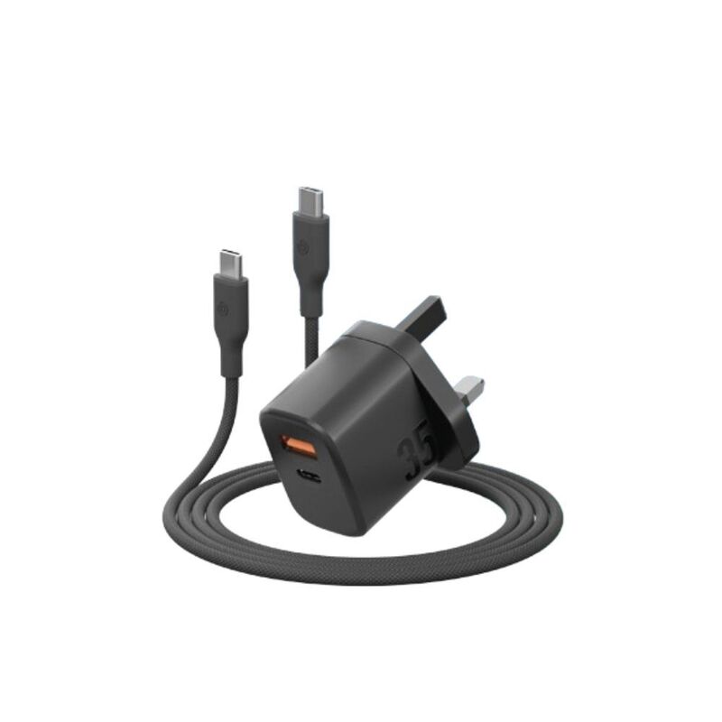 Energea Bundle Goport Velox Bundle UK Charger 35W With Weave Cable - Truffle