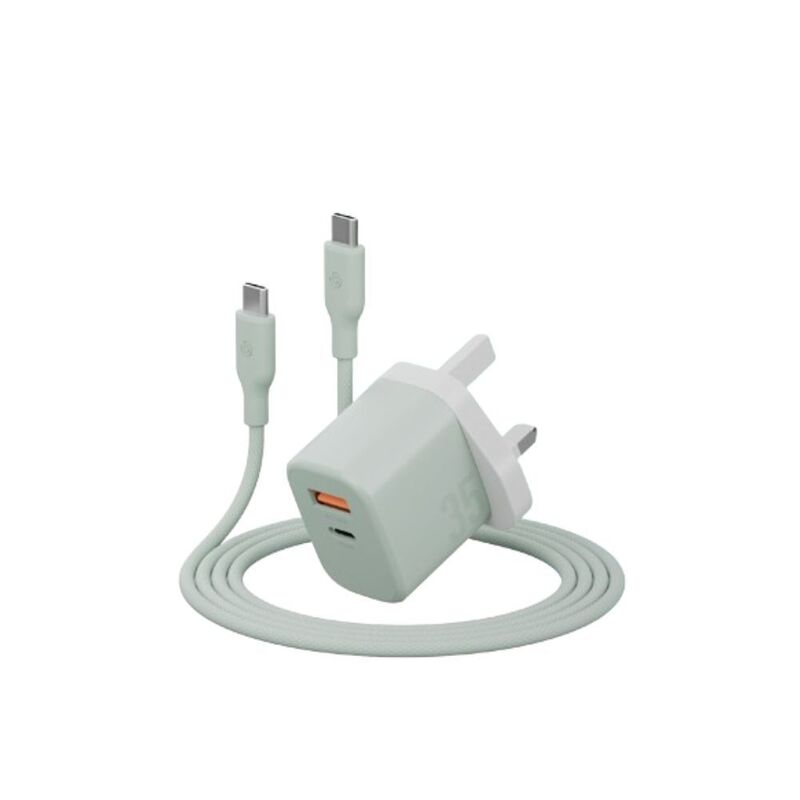 Energea Bundle Goport Velox Bundle UK Charger 35W With Weave Cable - Pistachio