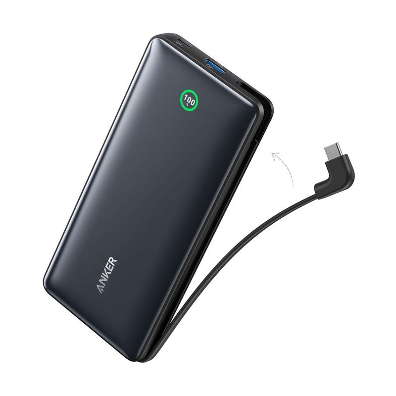 Anker Nano Power Bank 20000mAh/ 30 W Built In C Cable With Display - Black Anker Nano Power Bank 20000mAh/ 30 W Built In C Cable With Display - Black