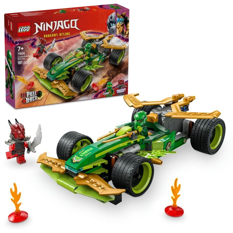 LEGO Ninjago Dragons Rising Lloyd's Pull-Back Race Car 71828 (181 Pieces)