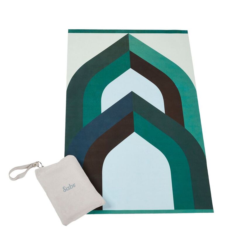 Sabr Riyadh Compact Prayer Mat - Green (68 x 107 x 0.1cm)