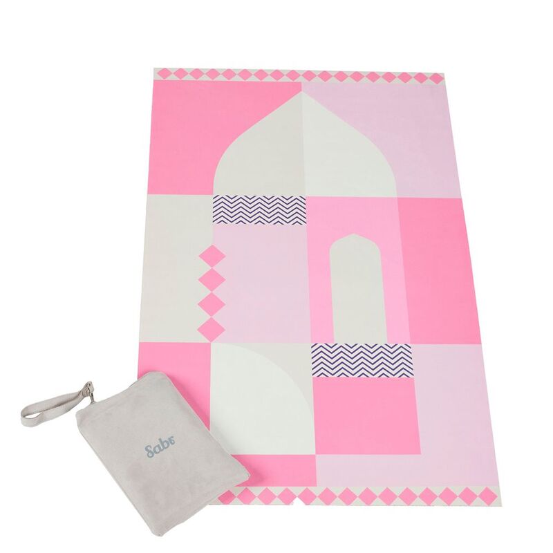 Sabr Al Ula Compact Prayer Mat - Pink (68 x 107 x 0.1cm)
