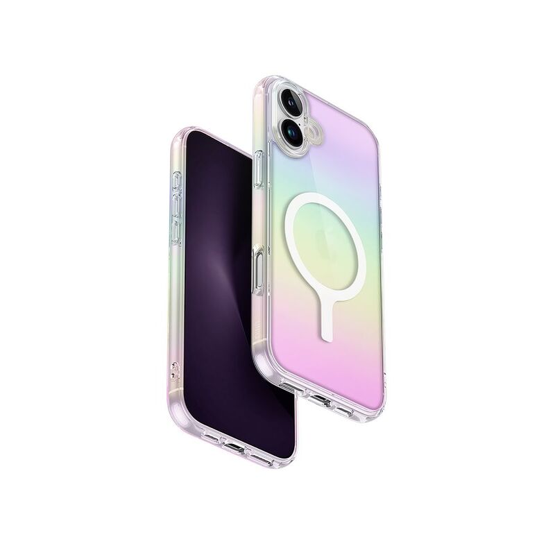 Uniq Hybrid iPhone 16 Magclick Charging Iridescia - Holo Quartz