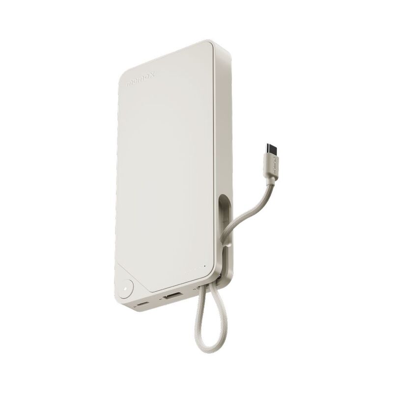 Momax 1-Power X 20000mAh Power Bank With Built-In USB-C Cable - White
