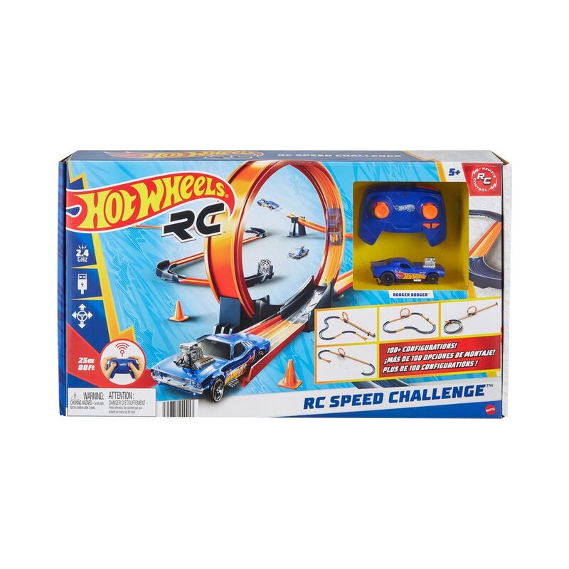 Hot Wheels RC Speed Challenge Track Set With 1.64 Remote Control Car Playset