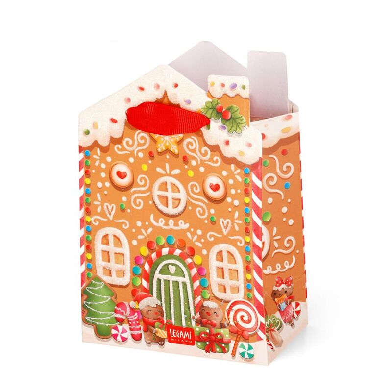 Legami Gift Bag - Small - Gingerbread House (10 x 15 x 6.5 cm) Legami Gift Bag - Small - Gingerbread House (10 x 15 x 6.5 cm)