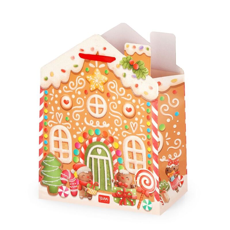 Legami Gift Bag - Medium - Gingerbread House (19 x 25 x 11.5 cm) Legami Gift Bag - Medium - Gingerbread House (19 x 25 x 11.5 cm)