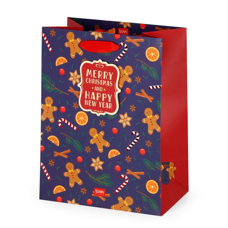 Legami Gift Bag - Medium - Gingerbread (19 x 25 x 11.5 cm) Legami Gift Bag - Medium - Gingerbread (19 x 25 x 11.5 cm)