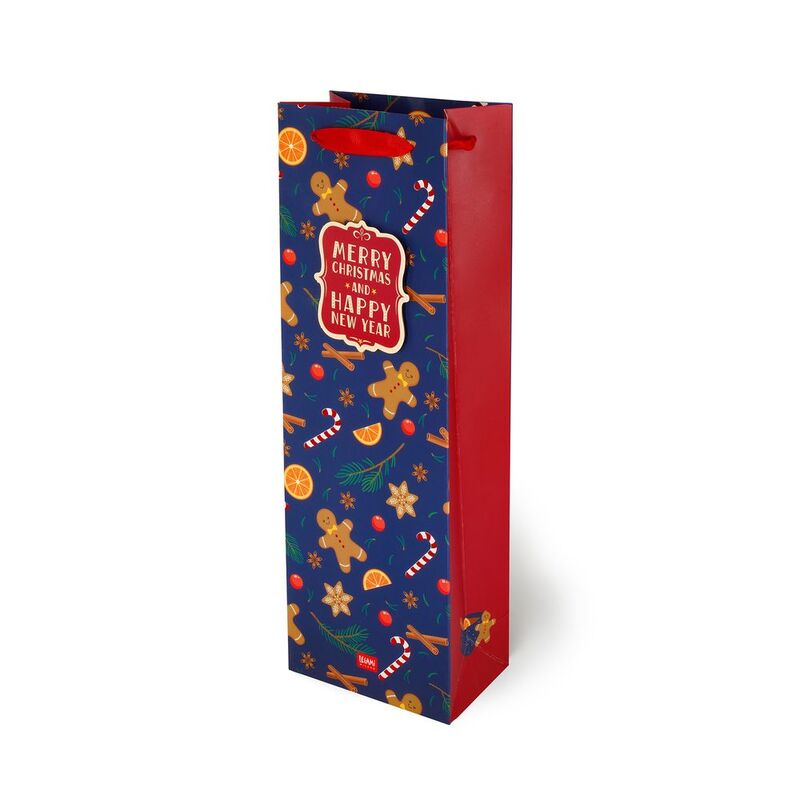 Legami Gift Bag - Bottle - Gingerbread (12 x 36 x 8.5 cm)