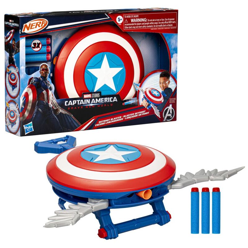 Hasbro Nerf X Captain America Brave New World Skyshot Blaster