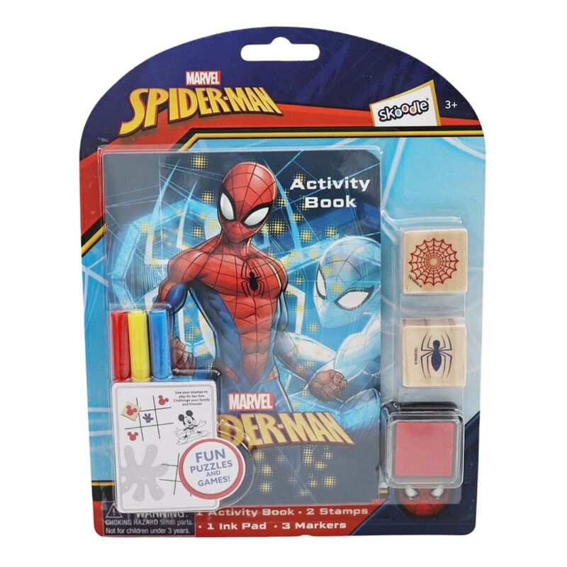 Disney Sprider Man Activity Book With Wooden Stampers