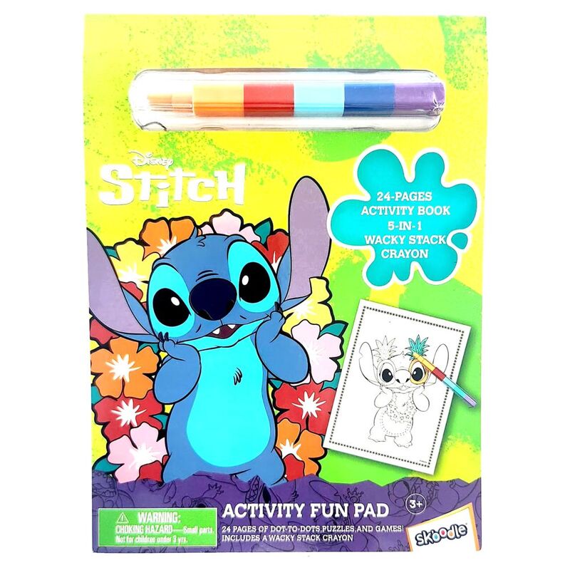 Disney Stitch Activity Fun Pad W/ Stackable Crayons
