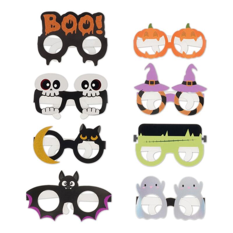 Legami 8 Halloween Paper Glasses - Party Eyeglasses