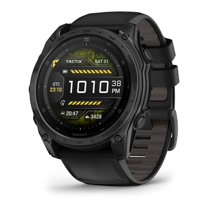 Garmin Tactix 8 51mm Amoled Sapphire Tactical Smartwatch With Applied Ballistics Ultralight Solver - Black DLC Titanum With Tactical Black Nylon Ba...