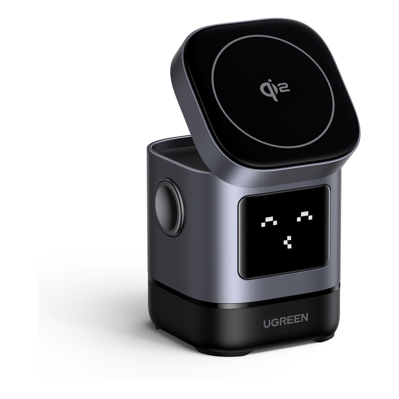 UGREEN Uno 2-In-1 Magnetic Wireless 15W Charging Station USB-C 5W Out With 1m USB-C Cable - Gray UGREEN Uno 2-In-1 Magnetic Wireless 15W Charging Station USB-C 5W Out With 1m USB-C Cable - Gray