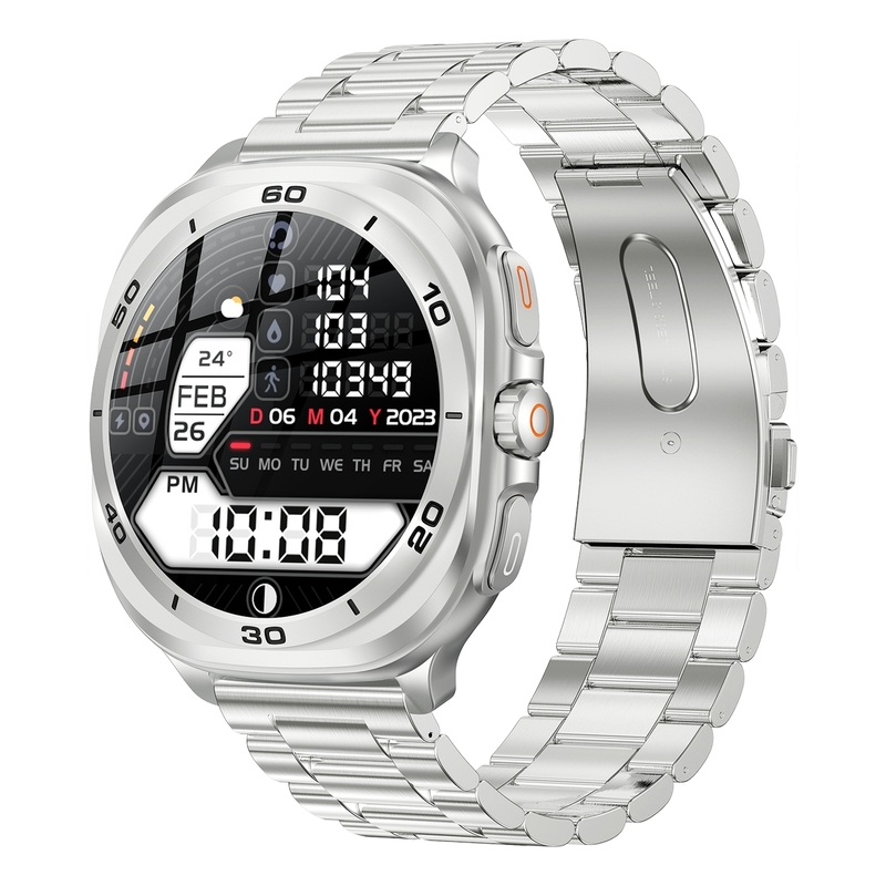 Swiss Military Dom7 Smartwatch Silver/Silver Metal Strap