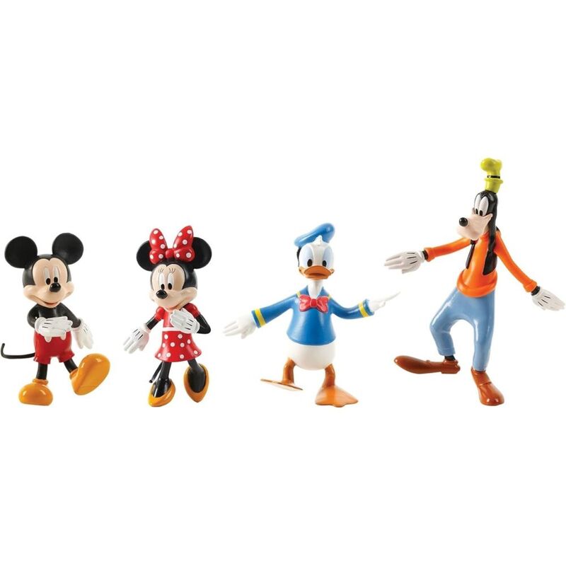 Flexifigs Mickey And Friends - Mickey - Minnie - Goofy - Donald - Character Pack (Pack of 4)