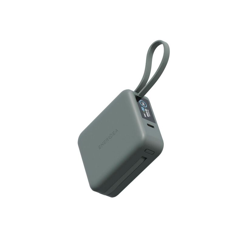 Energea Magpac Mini Plus 10000mAh Magsafe Compatible Power Bank With Built-In C Cables & Display - Sage Energea Magpac Mini Plus 10000mAh Magsafe Compatible Power Bank With Built-In C Cables & Display - Sage