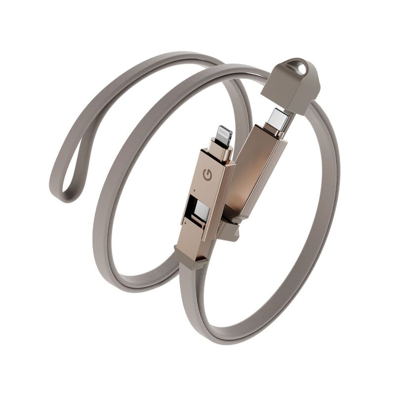 Energea Sheath 2-In-1 C To C + Lightning Cable/ 480Mbps/ 60W/ 1M -Gold Energea Sheath 2-In-1 C To C + Lightning Cable/ 480Mbps/ 60W/ 1M -Gold