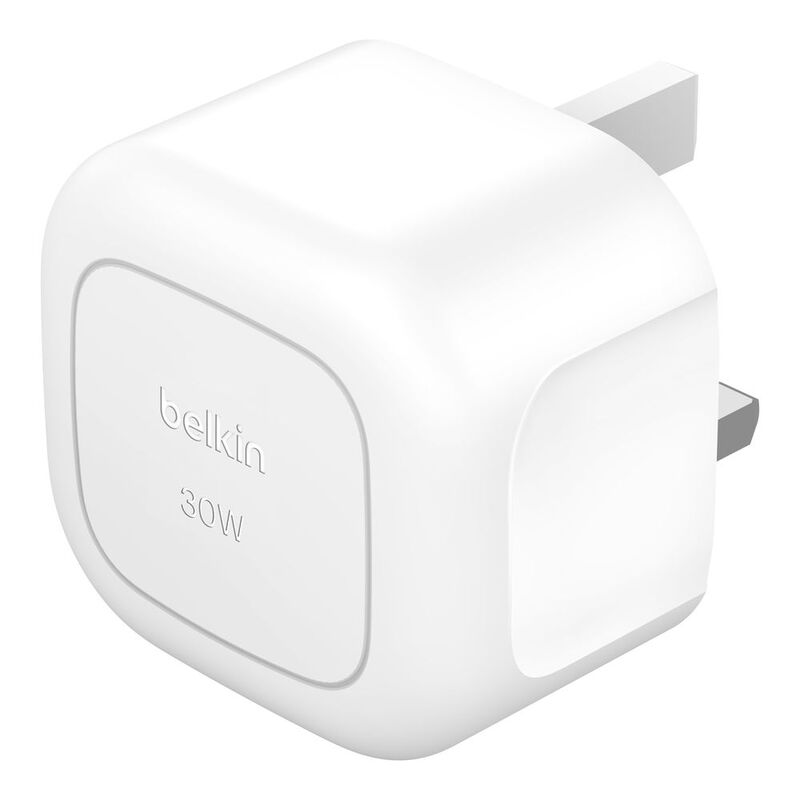 Belkin Wall Charger 30W PVC USB-C + USB-C Cable 1M (UK Plug) - White