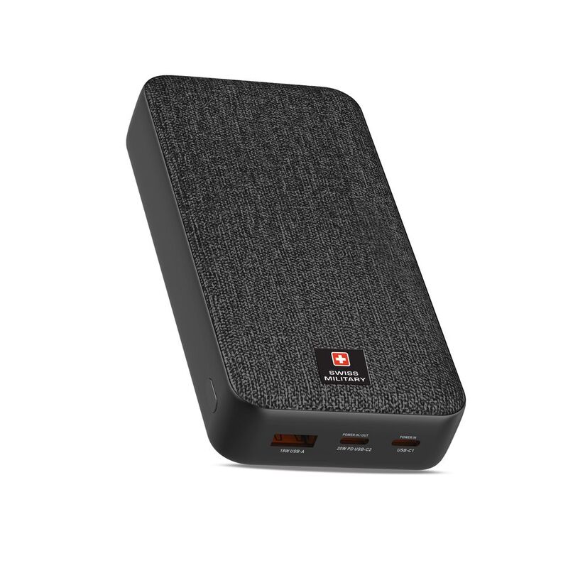 Swiss Military Power Bank 20000mAh 2C1A With Pd Fast Charge - Black