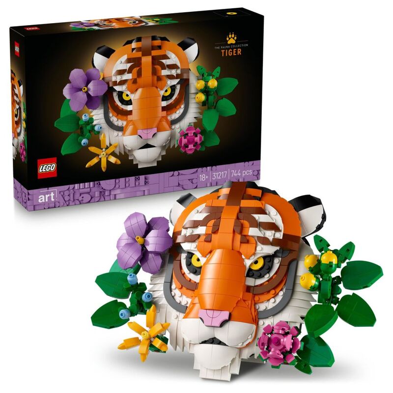 LEGO Art The Fauna Collection - Tiger - Housewarming Gift for a New Home - 31217 (403 Pieces)