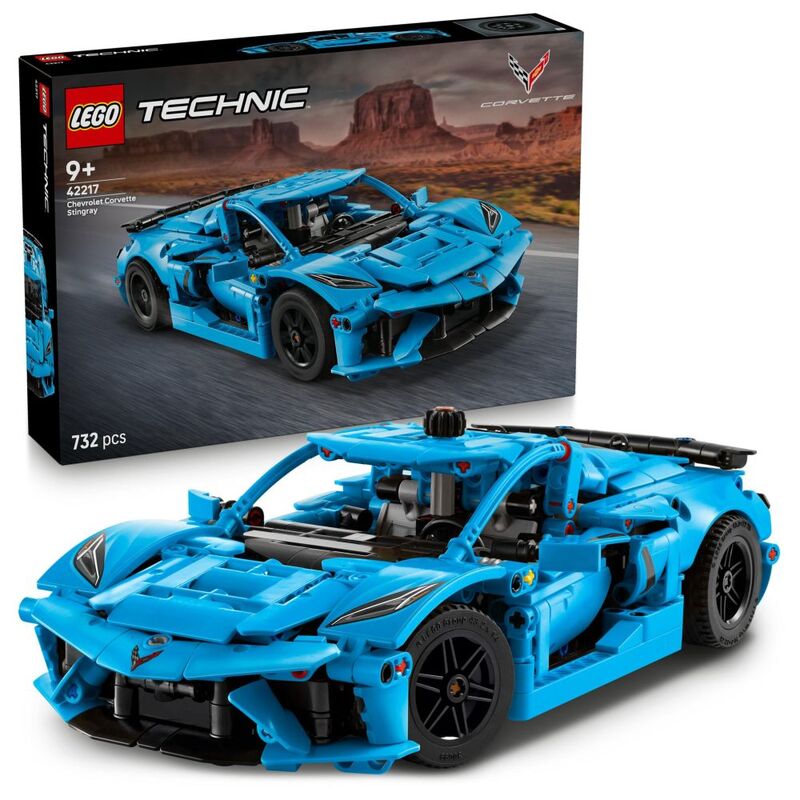 LEGO Technic Chevrolet Corvette Stingray Blue Car Model Kit - 42217 (732 Pieces)