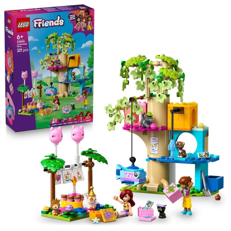LEGO Friends Cat Birthday Party & Tree House Building Kit Toy - 42666 (1410 Pieces) LEGO Friends Cat Birthday Party & Tree House Building Kit Toy - 42666 (1410 Pieces)