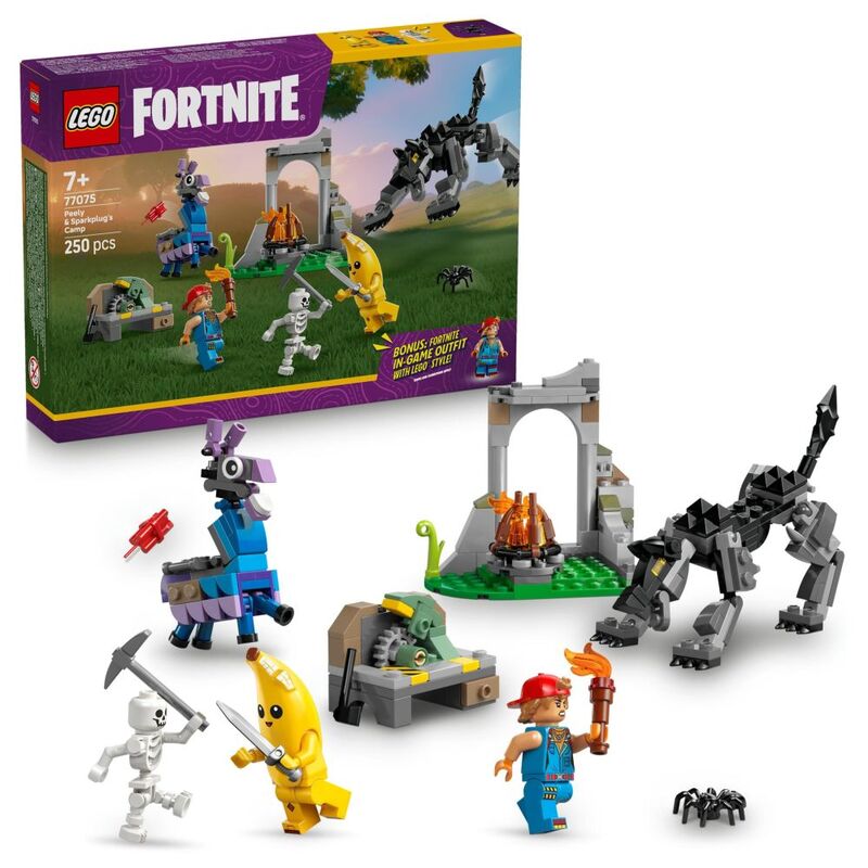 LEGO Fortnite Peely & Sparkplug’s Camp Video Game Building Set - 77075 (300 Pieces)