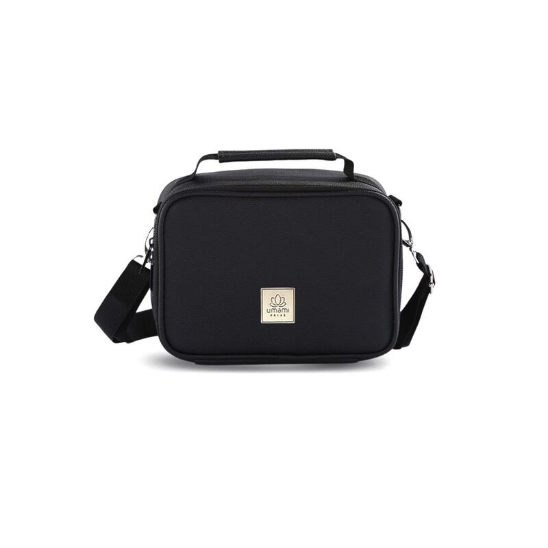 Umami Prive Insulated Leather Lunch Bag Black