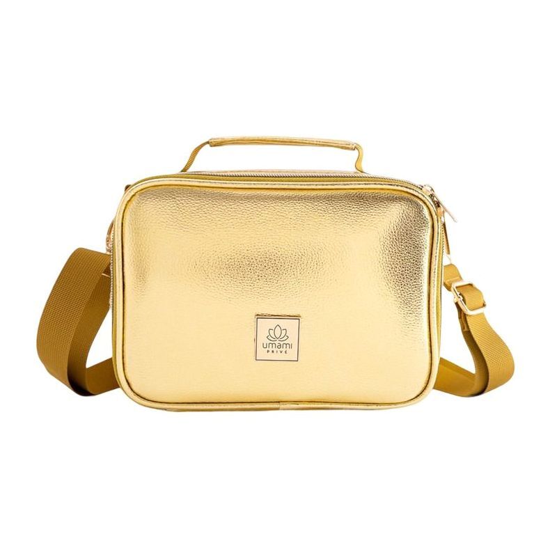 Umami Prive Insulated Leather Lunch Bag Shiny Gold