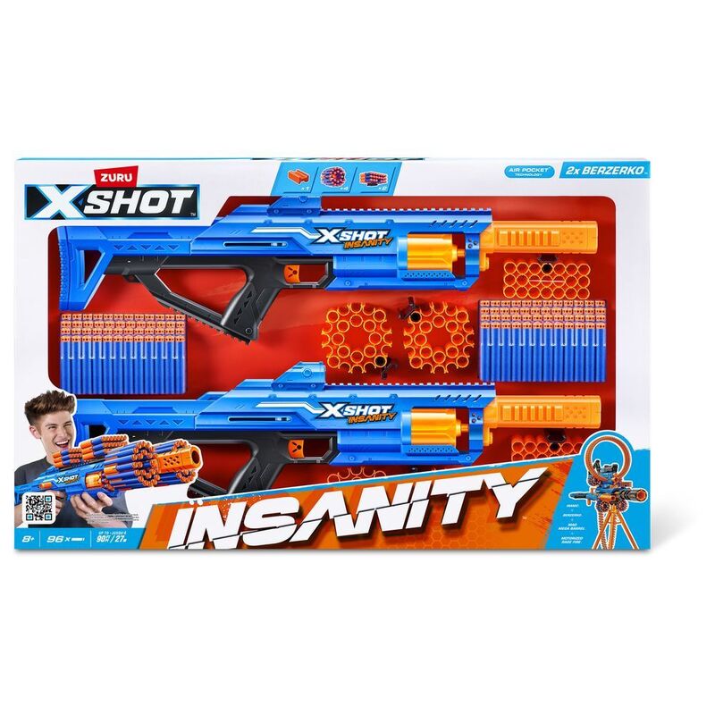 X-Shot Insanity Berzerko 8 Shot (96 Darts) (Pack Of 2) X-Shot Insanity Berzerko 8 Shot (96 Darts) (Pack Of 2)