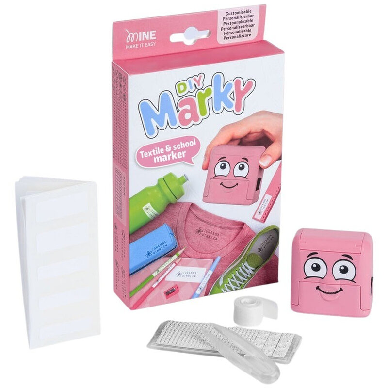 Mine Stamp - Marky DIY Textile & School Name Stamp - Pink