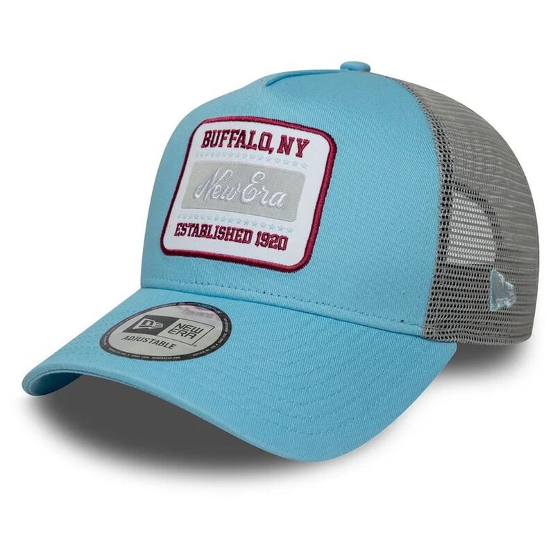 New Era Patch Logo Trucker Pastel Blue Cap (One Size)
