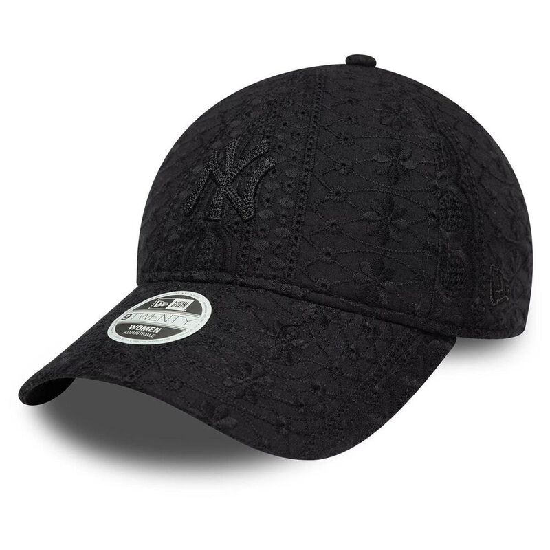 New Era Womens Broderie 9Twenty New York Yankees Black Cap (One Size)