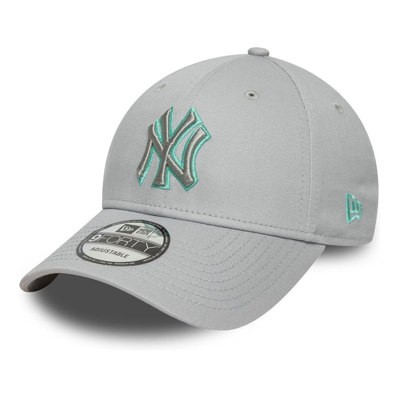 New Era Team Outline 9Forty New York Yankees Grey Cap (One Size) New Era Team Outline 9Forty New York Yankees Grey Cap (One Size)