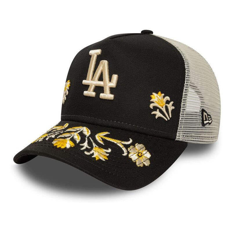 New Era Floral Icon 9Forty Trucker Los Angeles Dodgers Black Cap (One Size)