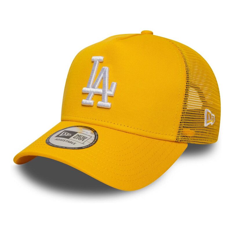 New Era League Essential 9Forty Trucker Los Angeles Dodgers Medium Yellow Cap (One Size)