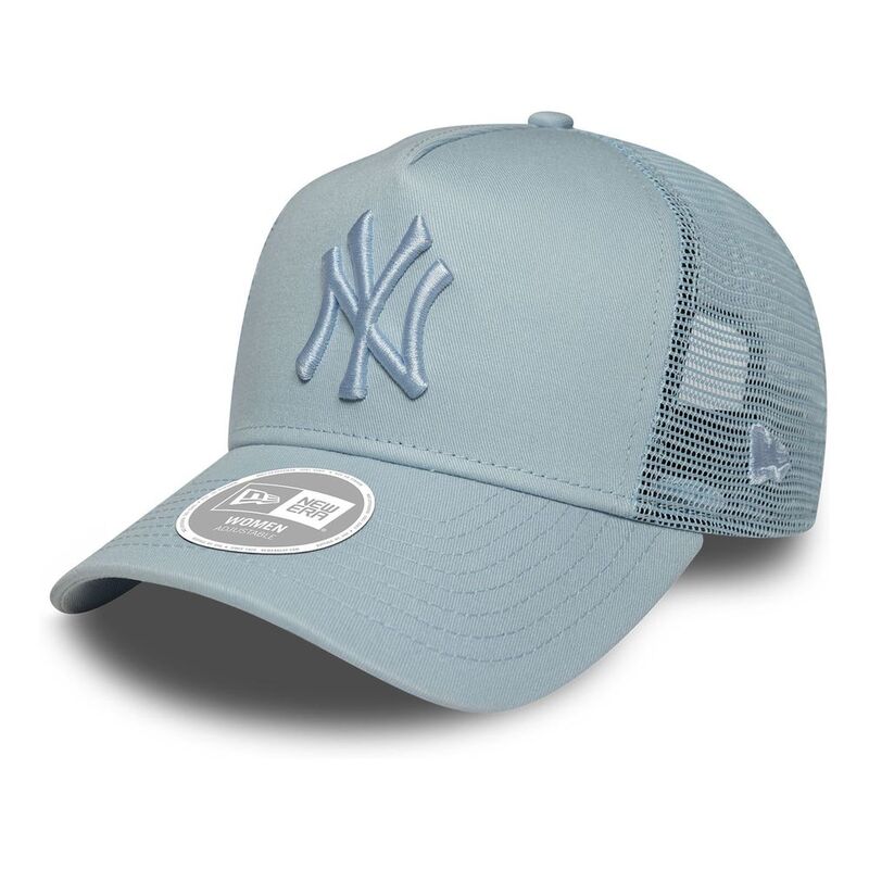 New Era Womens League Essential 9Forty Trucker New York Yankees Pastel Blue Cap (One Size) New Era Womens League Essential 9Forty Trucker New York Yankees Pastel Blue Cap (One Size)