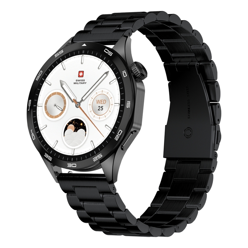 Swiss Military Swiss International Smartwatch - Black Frame with Black Metal Strap