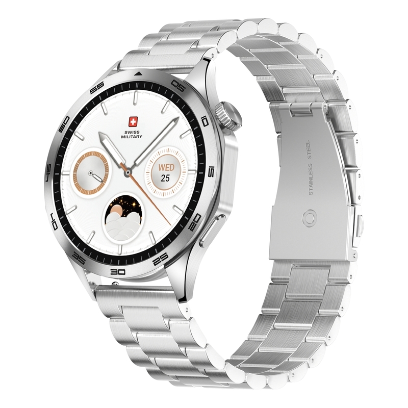Swiss Military Swiss International Smartwatch - Silver Frame with Stainless Steel Strap