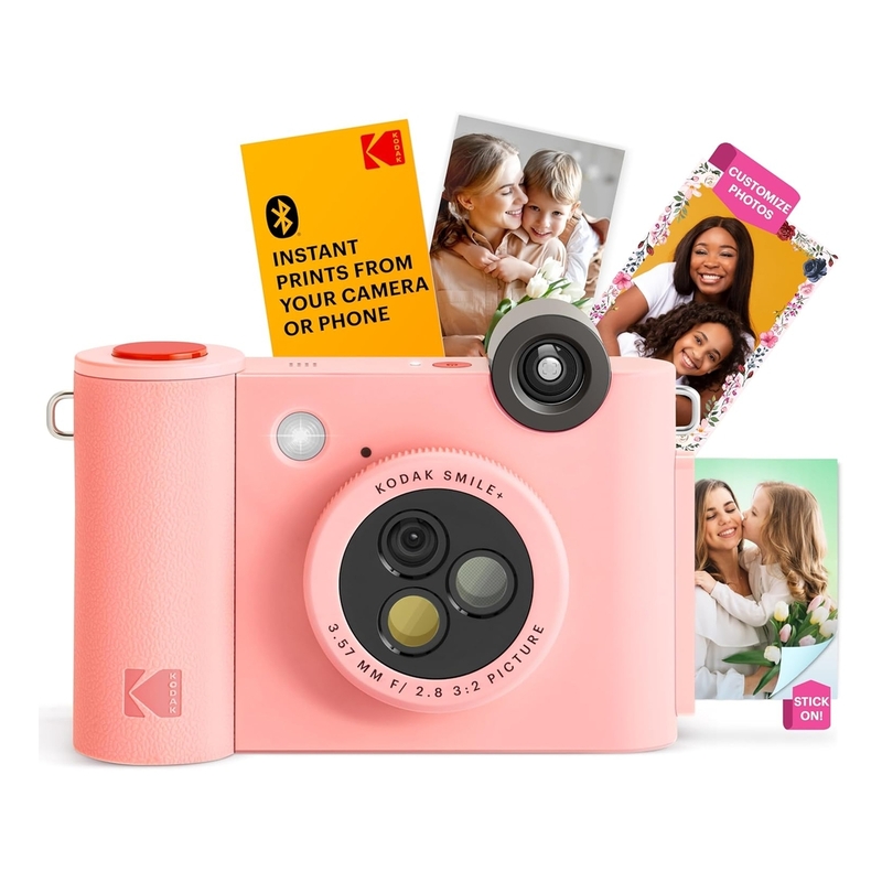 Kodak Smile+ 2x3 Digital Instant Camera with Mobile Photo Printer - Effect Lenses - Pink