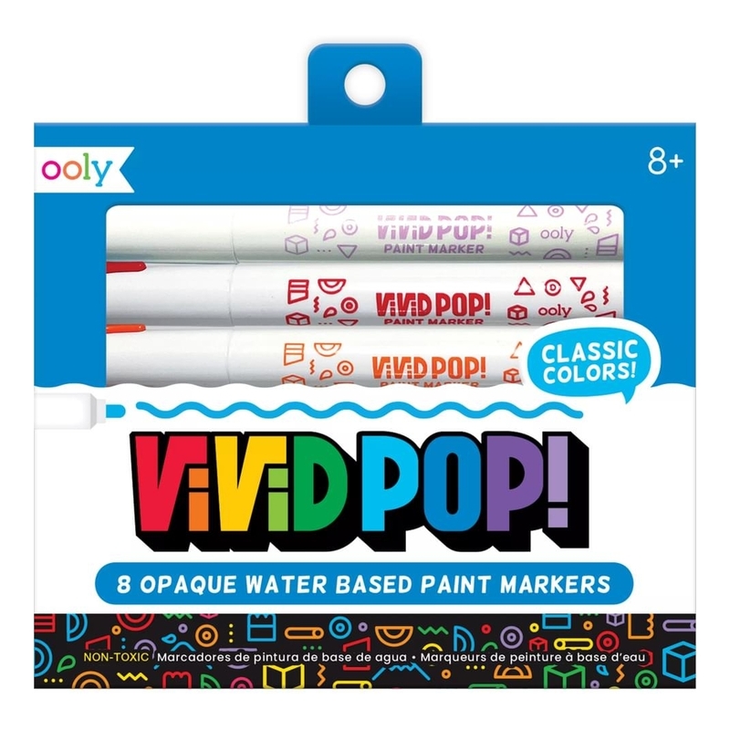 Ooly Vivid Pop! Water Based Paint Markers - Set Of 8